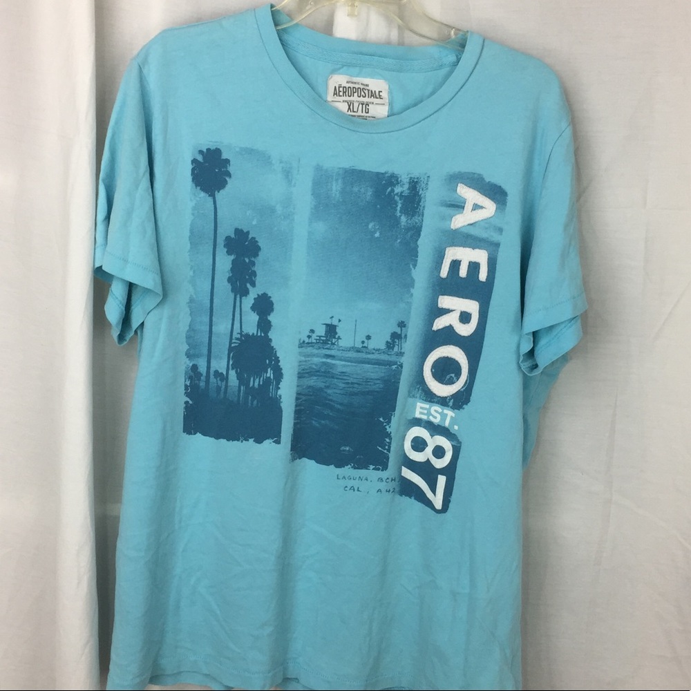 Aeropostale Tee “Laguna Beach” cool blue